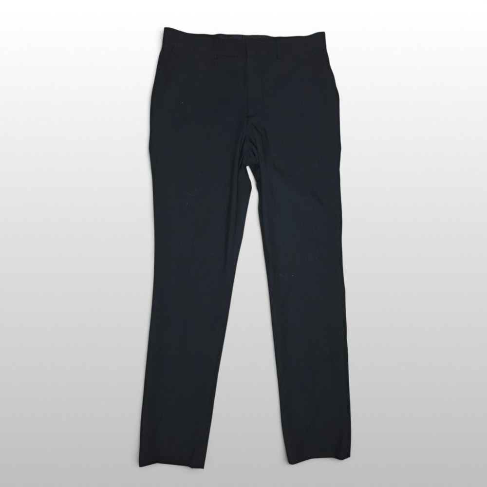 Mens JF J. Ferrar Dress Pants Super Slim Fit Flat Front Black 30x32 Trousers